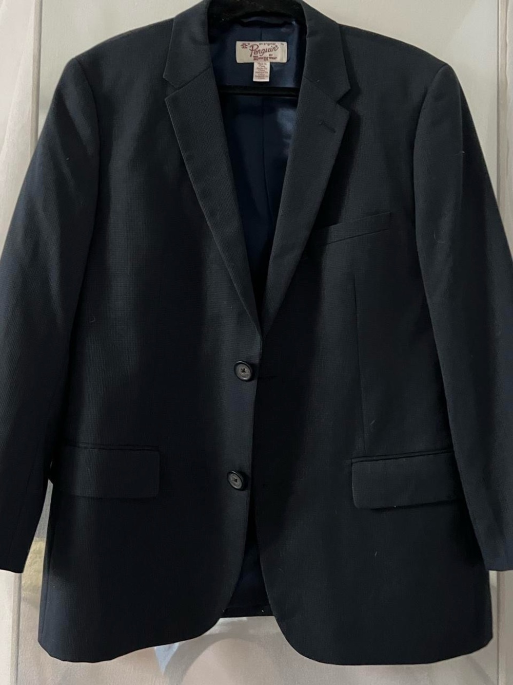 Original 2000s Penguin Men's Black Two-Button Sport Coat Blazer Men’s XL